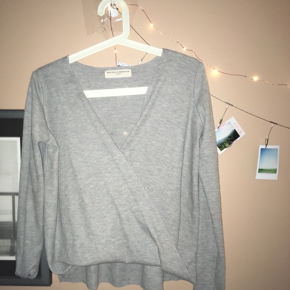 Grey Wrap Up Urban Outfitters long sleeve